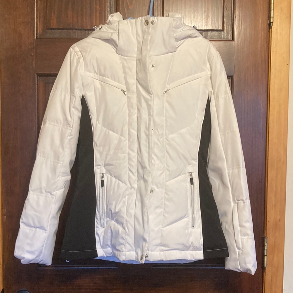 Calvin Klein White and Black Performance Winter Coat